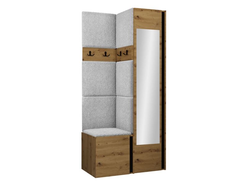 Garderoba MIRJAN 24 Orion XXV dąb artisan/czarny + szara bukla 1 kpl.