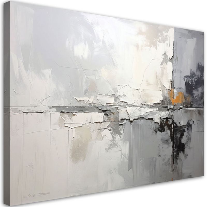 Obraz nowoczesny do salonu sypialni kuchni biura Feeby Szaro beżowa 90x60cm 1szt