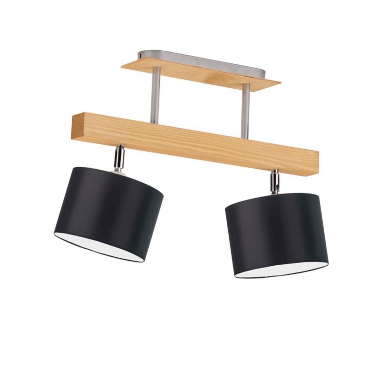 Lampa wisząca Volta Light Factory żyrandol plafon z abażurem walec Czarna BONITA P2 1szt.