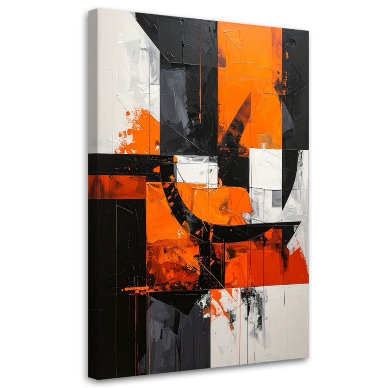 Obraz do salonu biura kuchni Feeby Abstrakcyjne kształty pomarańczowy 80x120cm 1szt