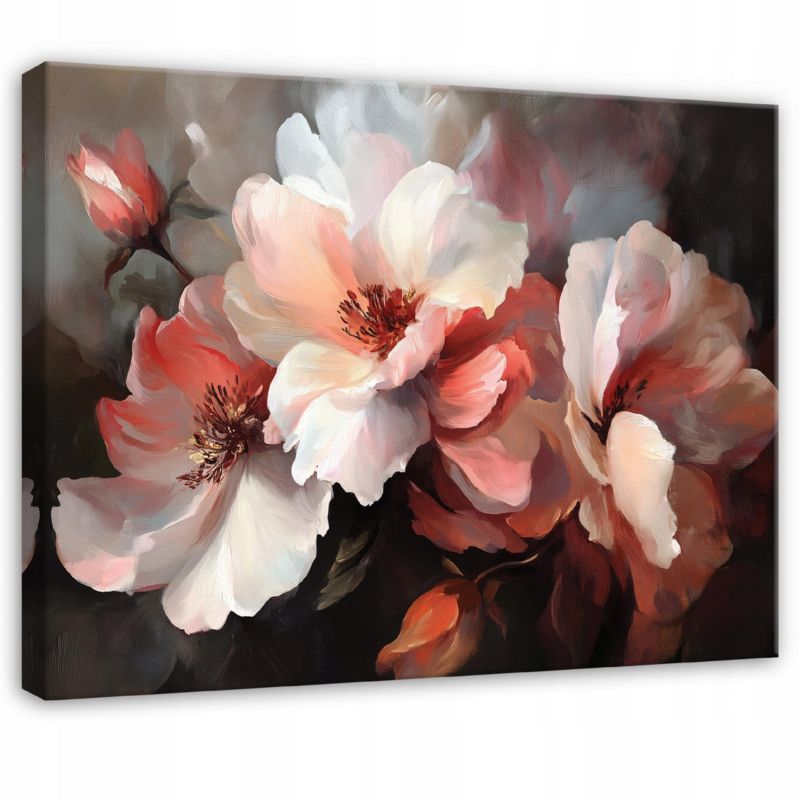 Obraz Do Sypialni Salonu Nowoczesny Kwiaty Na Płótnie Canvas WALLARENA 60x40 cm Dekoracja Ścienna 1 szt.