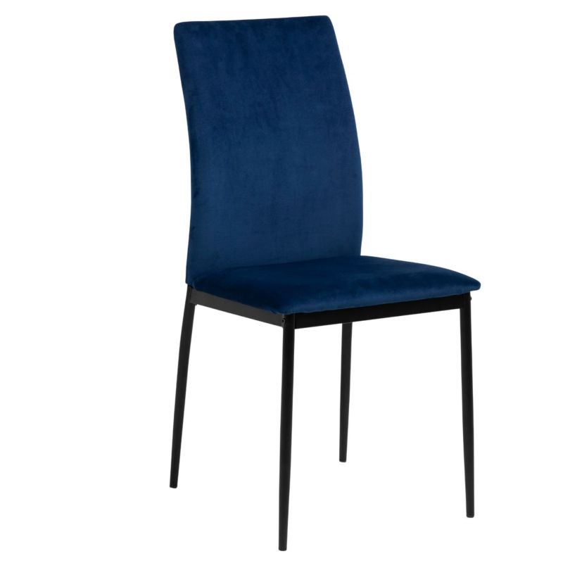 Krzesło do jadalni tapicerowane Demina velvet granatowe 92x43,5x53 cm 1 szt.