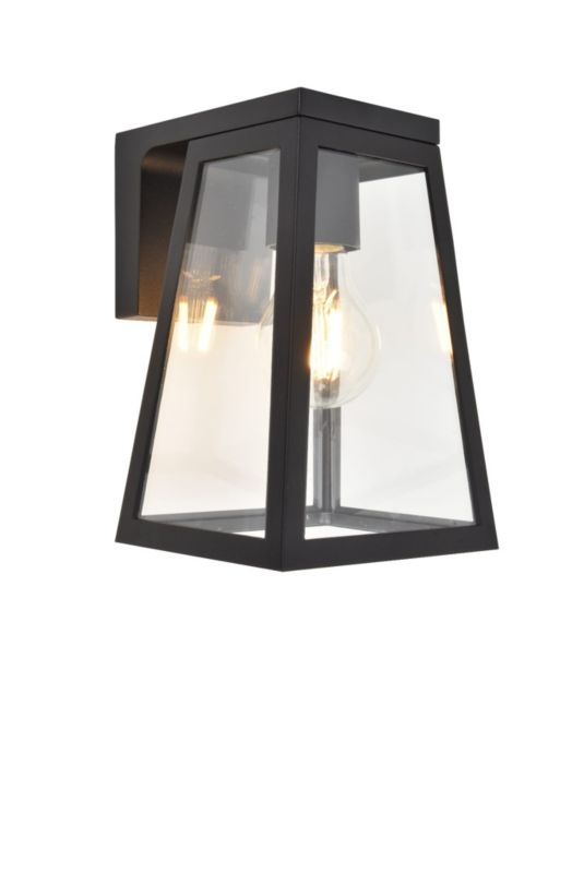 Kinkiet zewnętrzny z czujnikiem Lutec Fia czarny z czujnikiem 1 x E27 x 10W IP44 wym: 20,7 x 14 x 16,4 cm - 1 szt.
