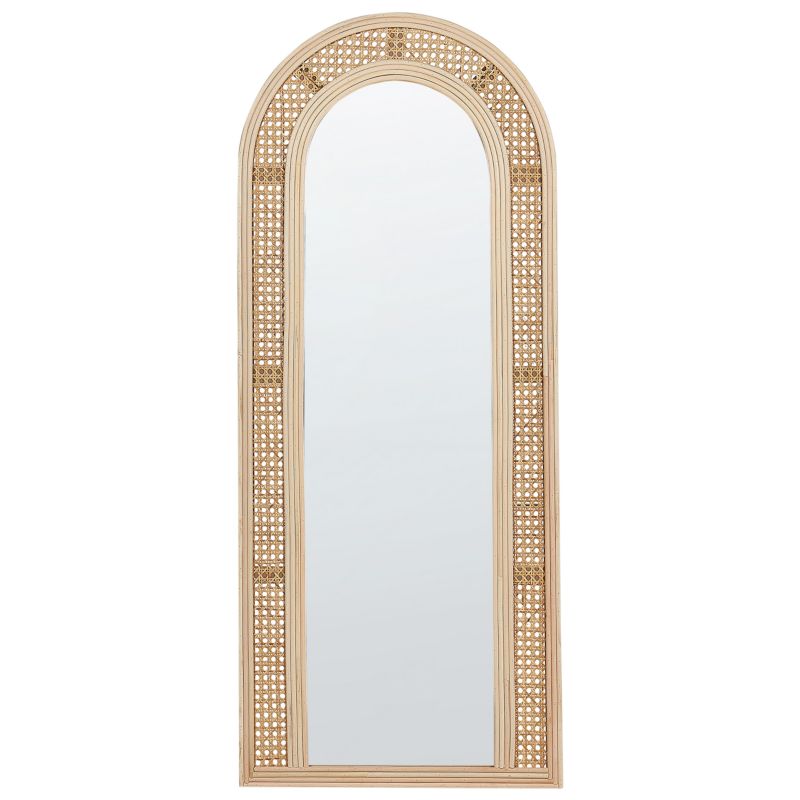 Lustro ścienne Franey 50 cm 120 cm Rattan Naturalny 1 szt.