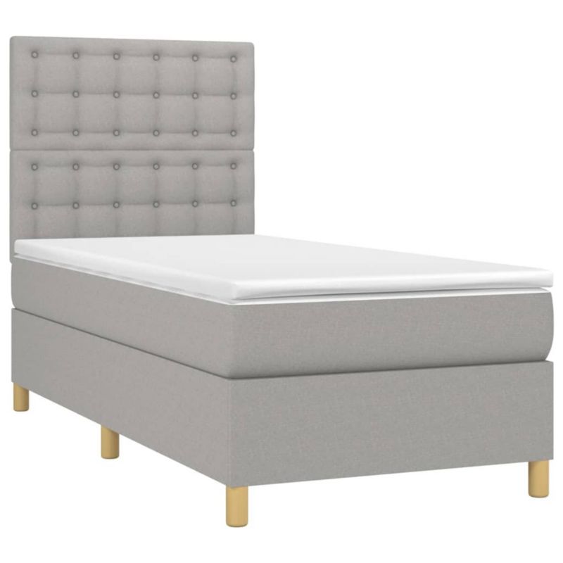 Łóżko kontynentalne WaszeMeble 80x200 cm jasnoszare WM-3135709 1 szt.