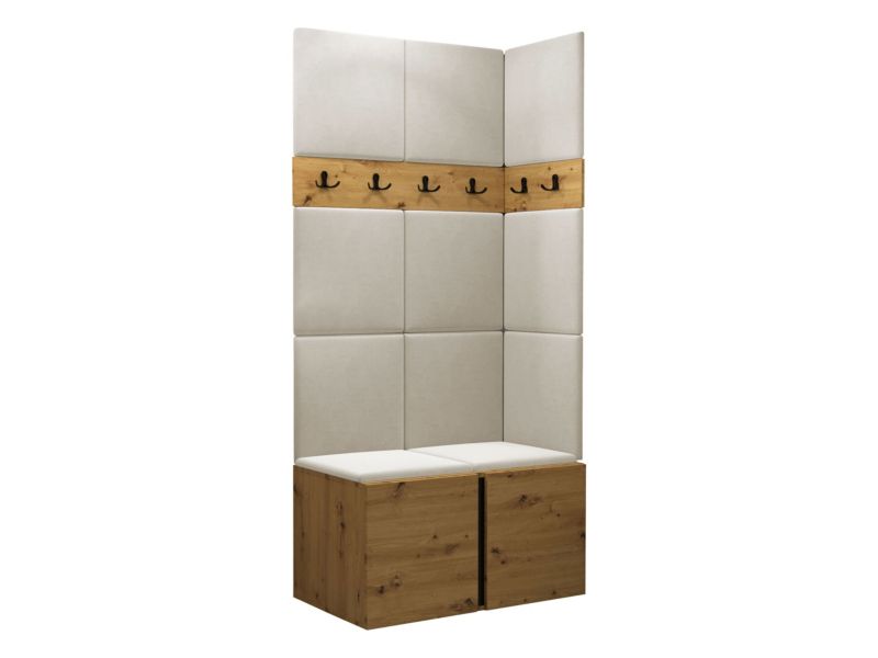 Garderoba MIRJAN 24 Orion I dąb artisan/czarny + beżowy 1 kpl.