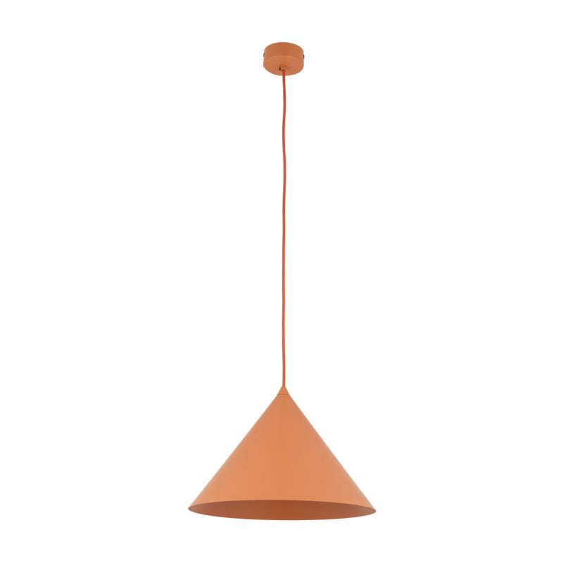Lampa wisząca Tk Lighting Cono L metalowy stożek łososiowy pomarańcz 1Xe27 - 1szt.