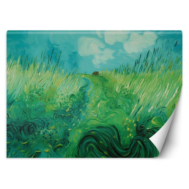 Fototapeta Feeby Pole z zieloną pszenicą - V. van Gogh 350x245 1 szt