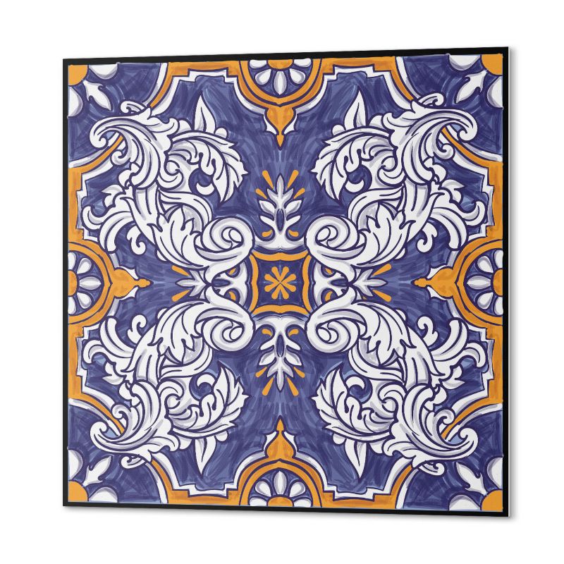 Paczka Kafelków Winylowych PCV ArtPrintCave 50x50 cm Wzór florystyczny z ornamentami 4 szt.