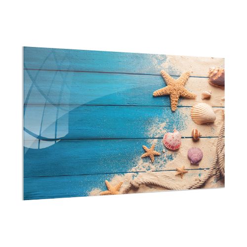 Tablica szklana z grafiką 90x60 cm ALLboards DREWNO MUSZELKI 1 szt.