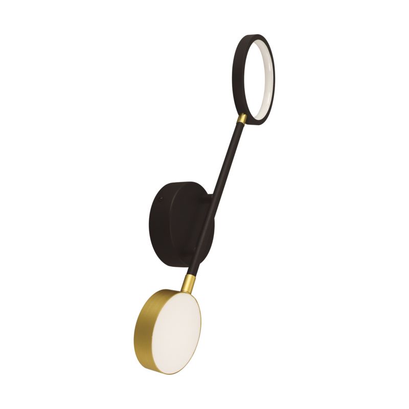 Kinkiet okręgi na sticku Struhm OMEGA czarno-złoty LED 10W 4200KK 580lm IP20 wym:12,5x8x8cm - 1 szt.