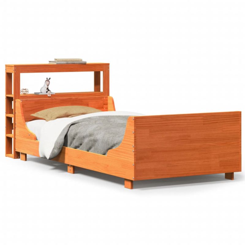 Rama łóżka WaszeMeble 100x200 cm Woskowy brąz sosna WM-3306467 1 szt.