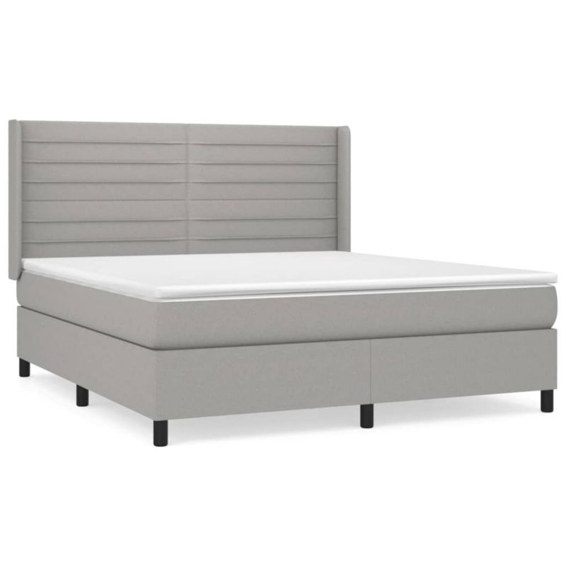 Łóżko kontynentalne WaszeMeble 180x200 cm jasnoszare WM-3131529 1 szt.