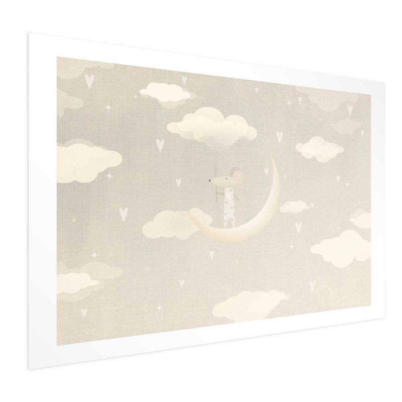 Plakat Artgeist Myszka na księżycu 60x40 cm bez ramy 1 szt