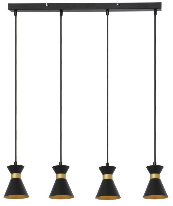 Lampa wisząca Reality Breda czarno-złota wym: 120 x 62 x 10 cm 4xE14 x 1 szt.