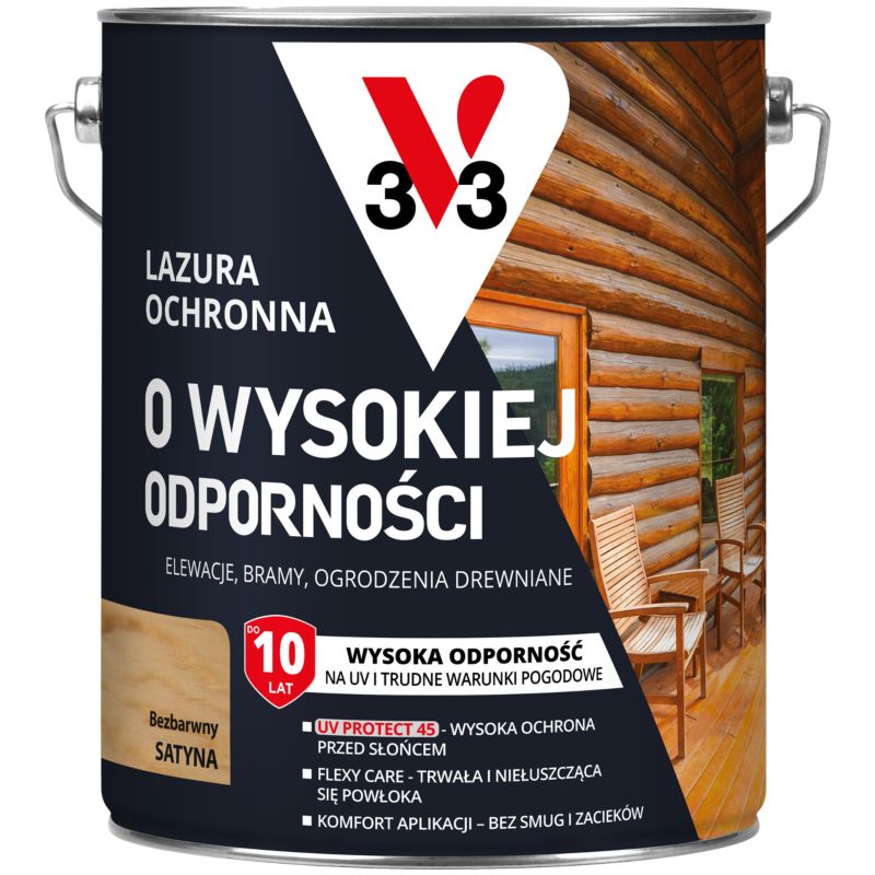 Lazura ochronna o wysokiej odporności V33 bezbarwna 5 l