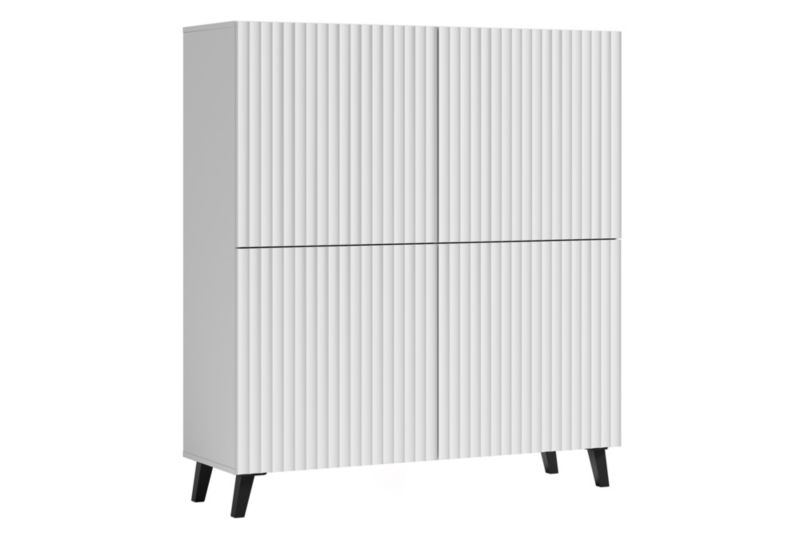Komoda RTV MINIO go for it LOKET H 120cm, biały/biały MDF wzór M9, 1 szt.
