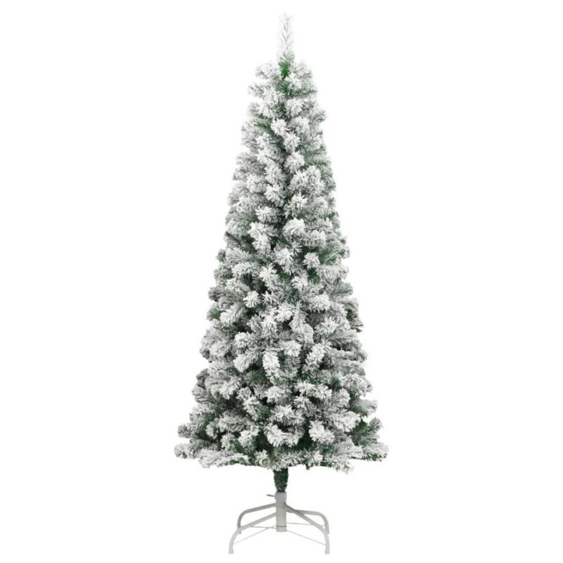 Choinka sztuczna VidaXL zawiasowa, ośnieżona 210 cm biały 1 szt.