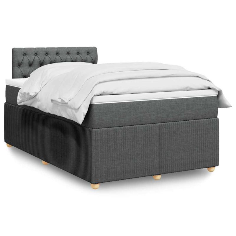 Łóżko z materacem WaszeMeble 120x200 cm Ciemnoszary tkanina z LED WM-3289703 1 szt.