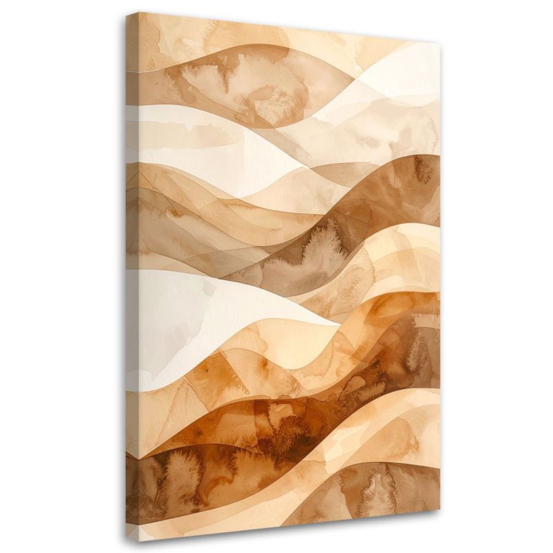 Obraz do salonu sypialni biura loftu Feeby Abstrakcyjne fale pastelowy beżowy 70x100cm 1szt