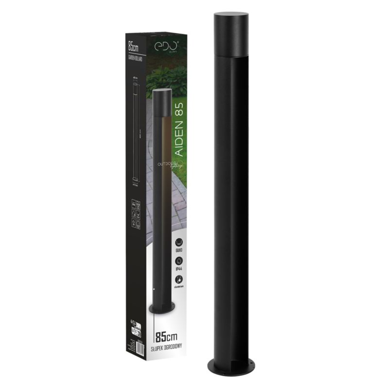 Słupek ogrodowy EDO 85 cm lampa ogrodowa AIDEN GU10 IP44 czarny 1szt.