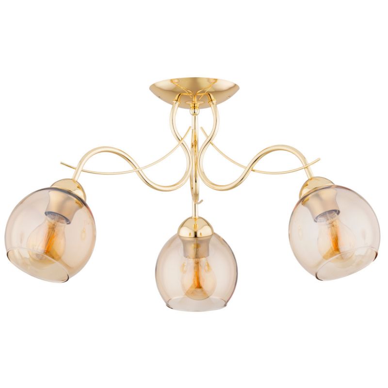 Lampa sufitowa wisząca Alfa Naria 3774 złoto-bursztynowy dekoracyjna 3xE27 x 15W 1 szt.