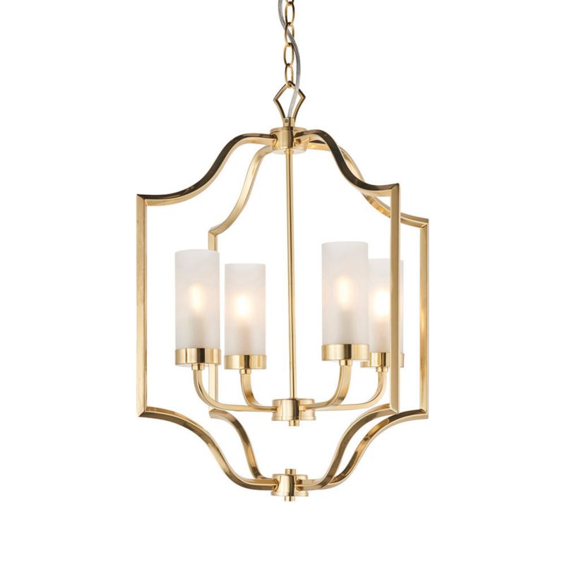 Lampa wisząca Endon EDREA mosiężno-biała 4xE14x15W IP20 wym:100x48x48cm - 1 szt.
