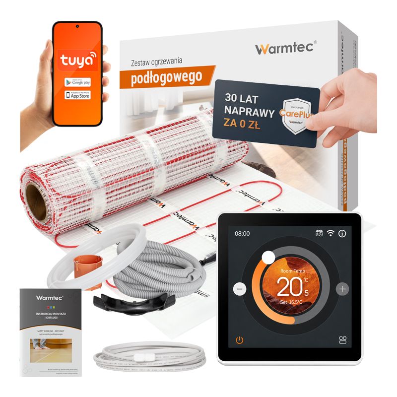 Mata grzewcza grzejna pod płytki Warmtec 16m² 170W/m² Wi-Fi zestaw DS2-160/DTS 1szt.