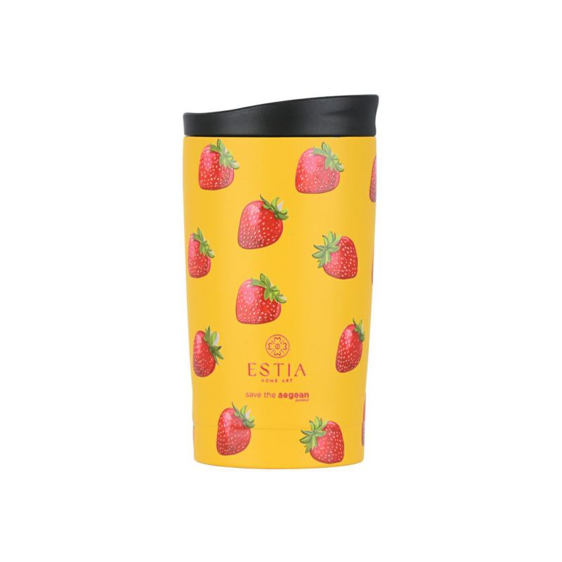 Kubek termiczny Estia Berry Bright żółty truskawki 350 ml 1 szt.