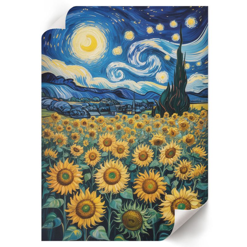 Plakat Do Kuchni ArtPrintCave 59,5x84 cm Gwiazdy i słoneczniki Iris "Tone" 1 szt.