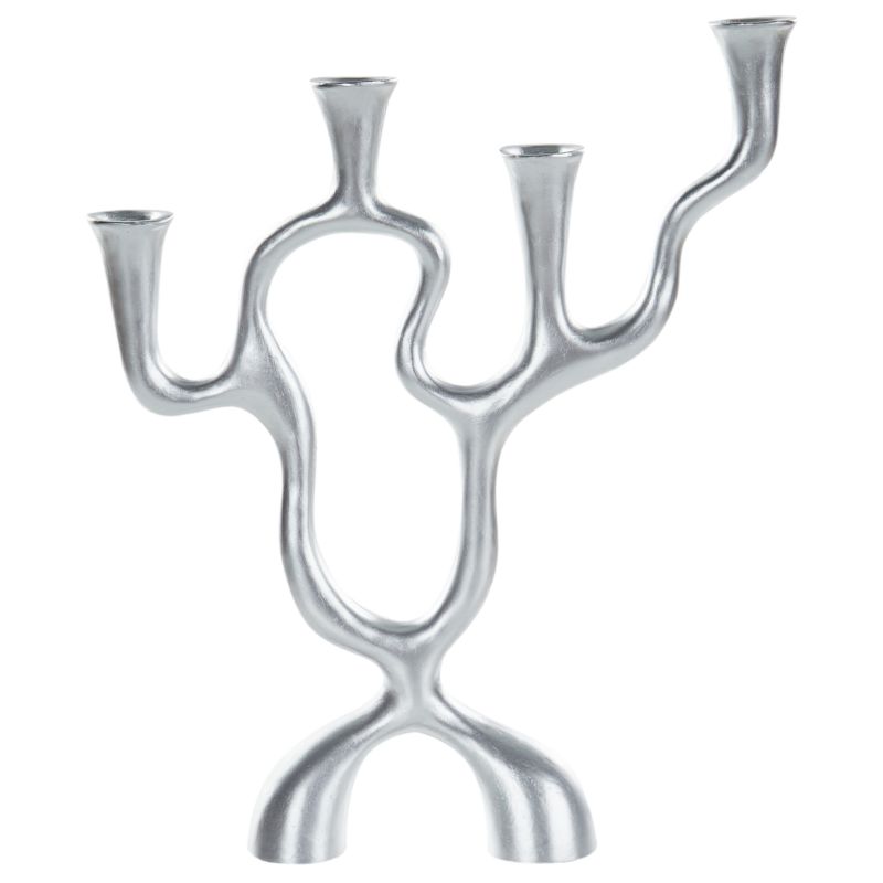 Świecznik Famoes Metal 41 cm Srebrny 1 szt.