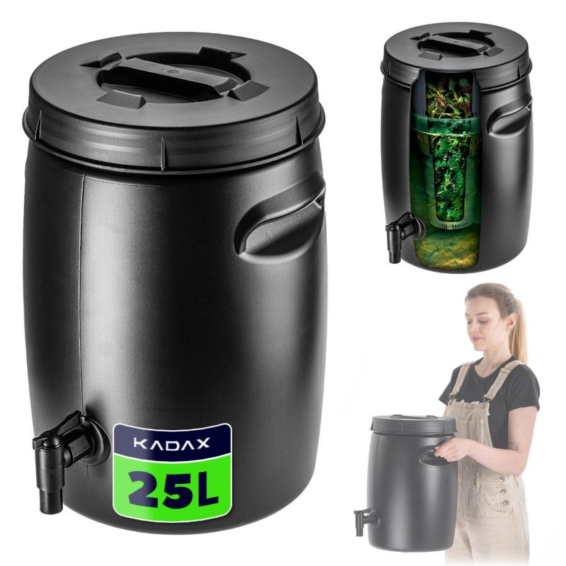 Zbiornik Na Nawóz KADAX 25L Ogrodowy Beczka Do Wytwarzania Nawozu Gnojówki Kran 1szt.