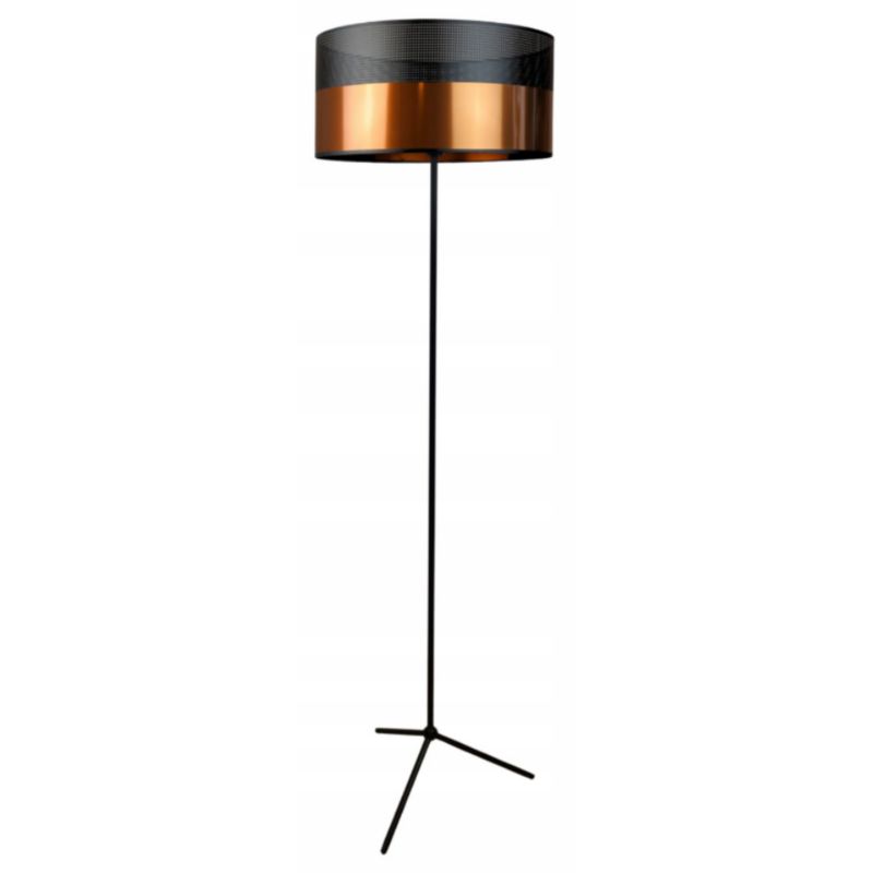 Lampa stojąca Volta Light Factory podłogowa z abażurem miedziany walec CARLA 1szt.