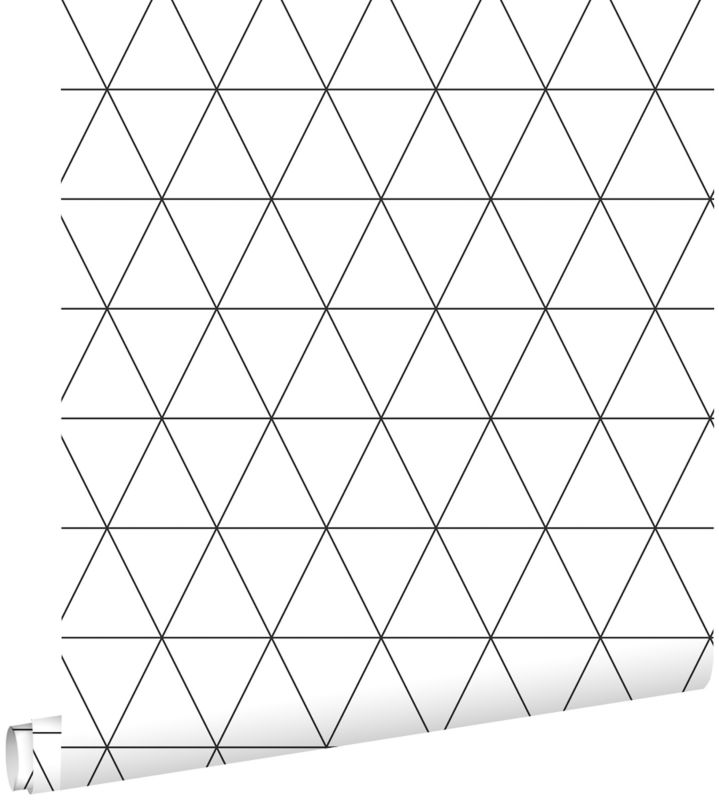Tapeta ESTAhome trójkąty graficzne białymIczarnym 53 cm x 10.05 m - 1 rol.