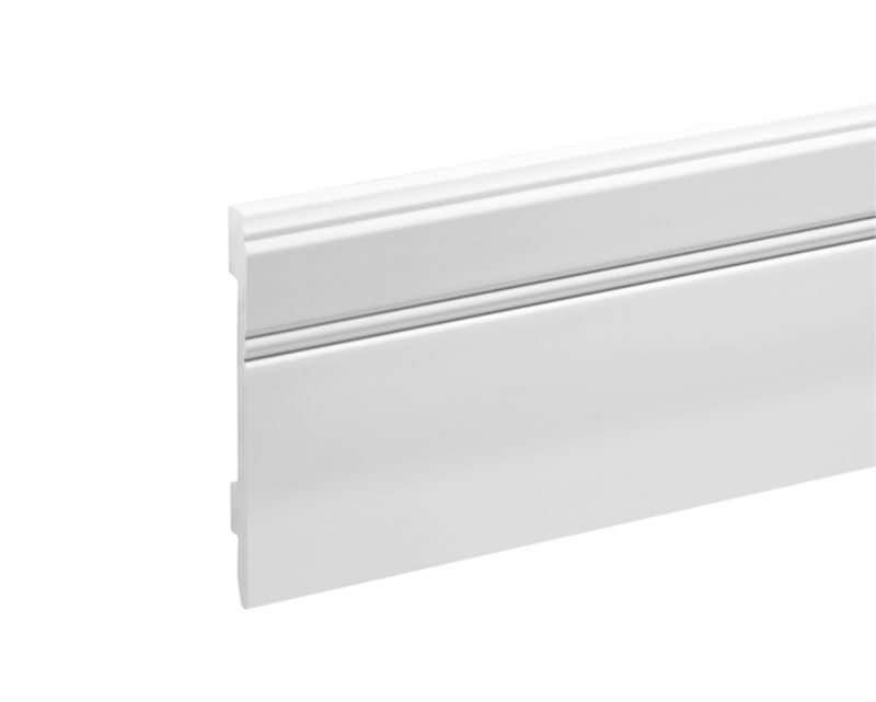 Listwa przypodłogowa Cezar biały mat 2440x107x12mm HDPS 1 szt.