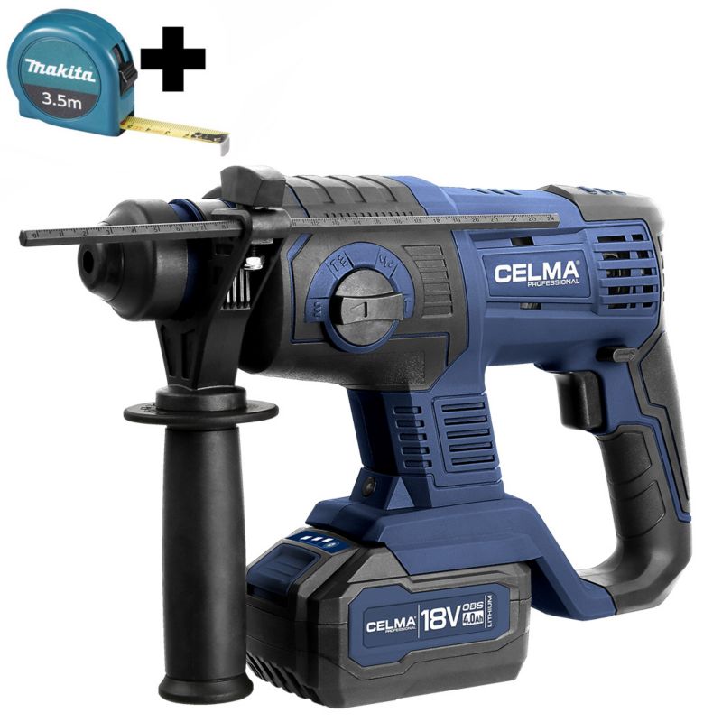 Zestaw Młot udarowo-obrotowy CELMA Professional PRWg 2-20OBS 18V 1x4Ah SDS Plus 2J + miara MAKITA 3,5m 1 szt.