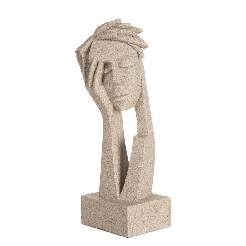Figurka dekoracyjna Logan 07 Twarz Eurofirany 11 x 9 x 28 cm beżowa 1 szt.
