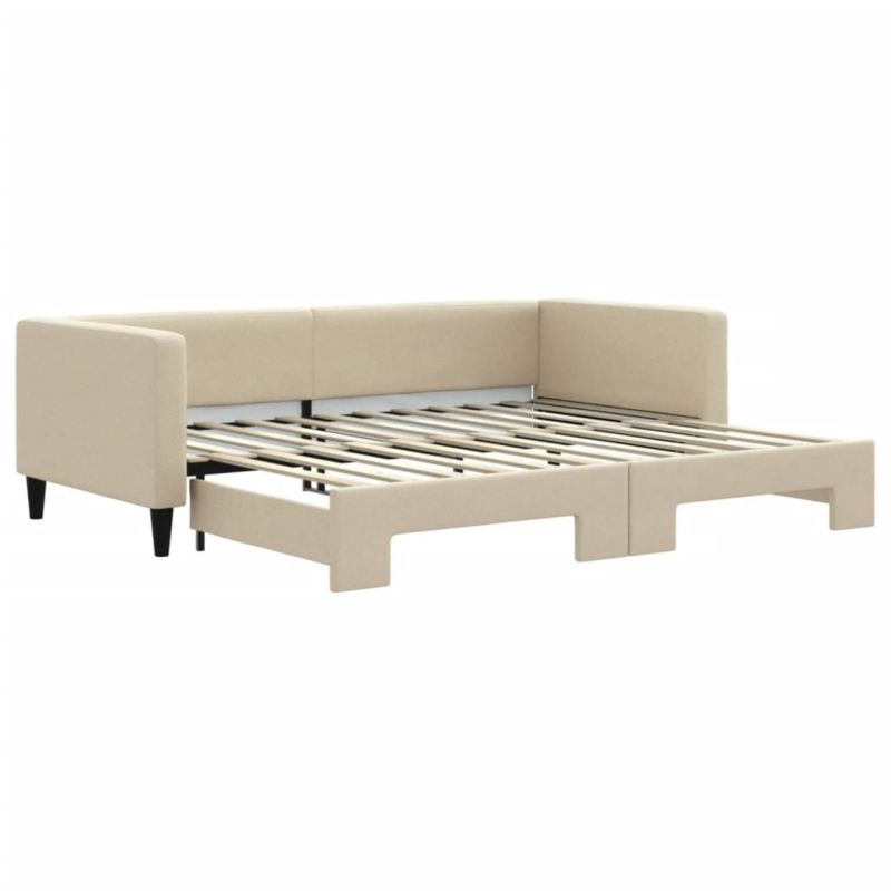 Sofa rozkładana WaszeMeble 90x200 cm Kremowy tkanina WM-3196582 1 szt.