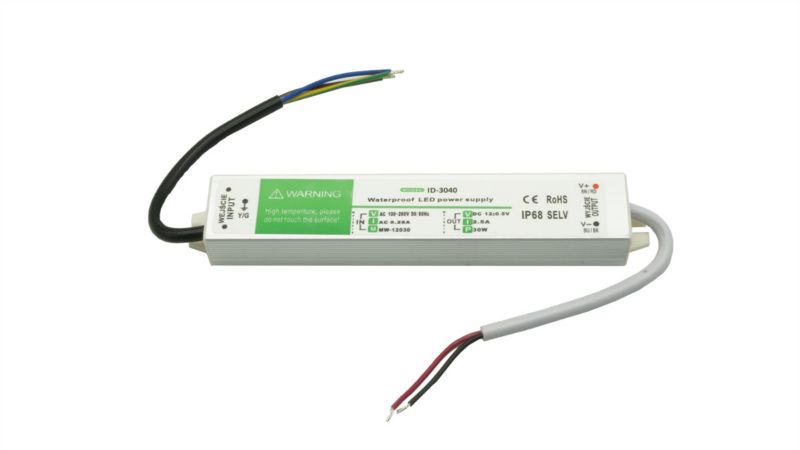 Zasilacz transformator do LED IdeaLED moc 30W output 12V DC stałoprądowy IP67 - 1 szt