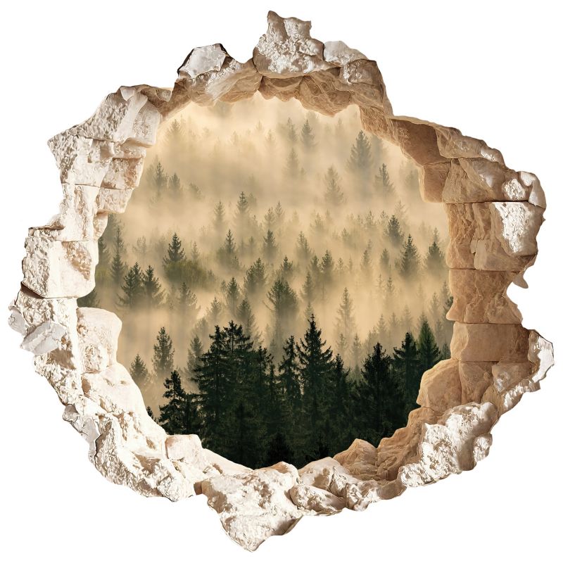 Naklejka ścienna 3D Wallfluent Mistyczny las 100x97 cm Efekt Głębi Boho 1 rol.