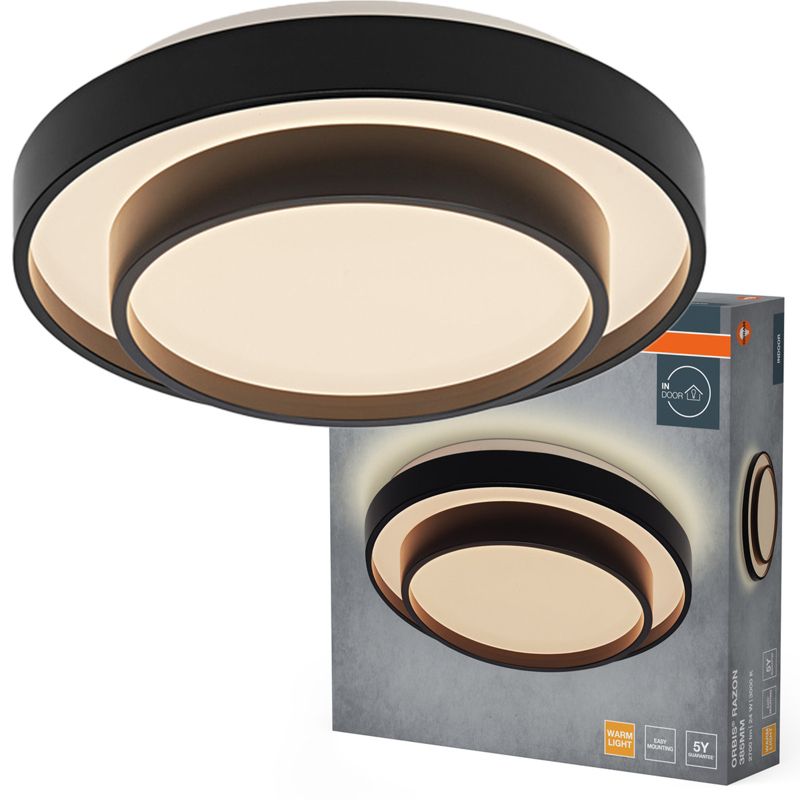 Plafon Osram Orbis Lampa Sufitowa Plafon LED 24W 1450lm 3000K Okrągły Czarny 1 szt.