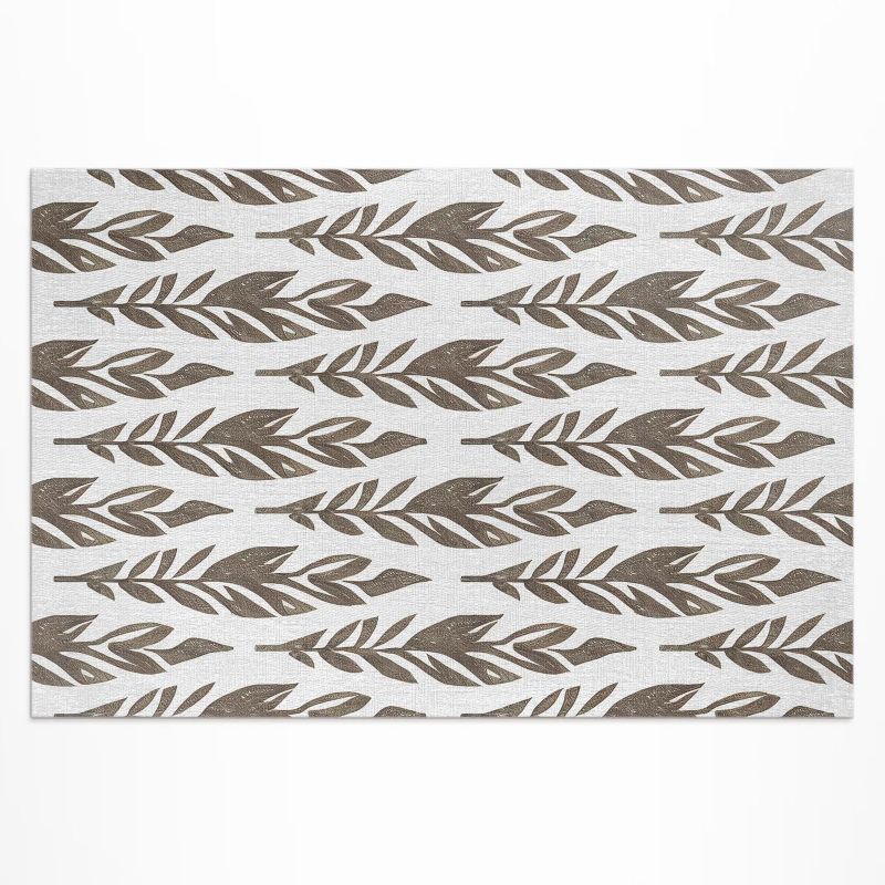 Winylowy Chodnik Zewnętrzny Wallfluent 80x120 cm Malowane liście boho roślinny wzór vintage 1 szt.