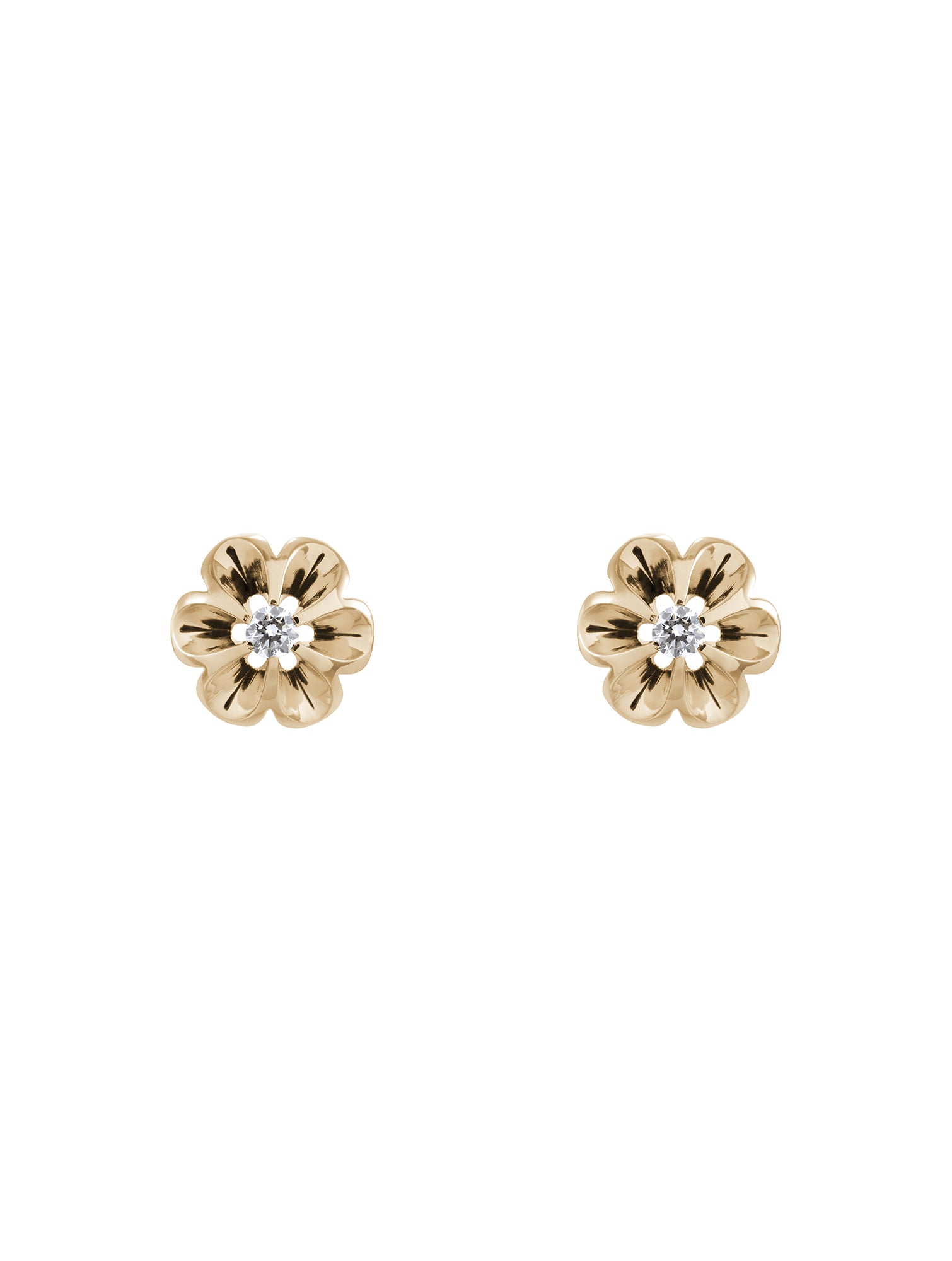 Hana Earrings - kolczyki w kształcie kwiatów z diamentem