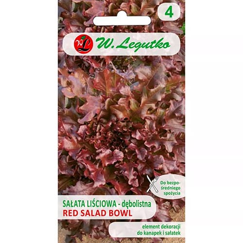 1 szt, Salata debolistna Red Salad Bowl - Nasiona: Ilość w opakowaniu: 1 g