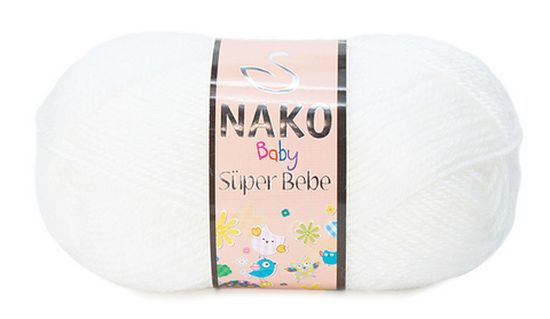 włóczka NAKO SUPER BEBE 50g kolor: 208 / biały #