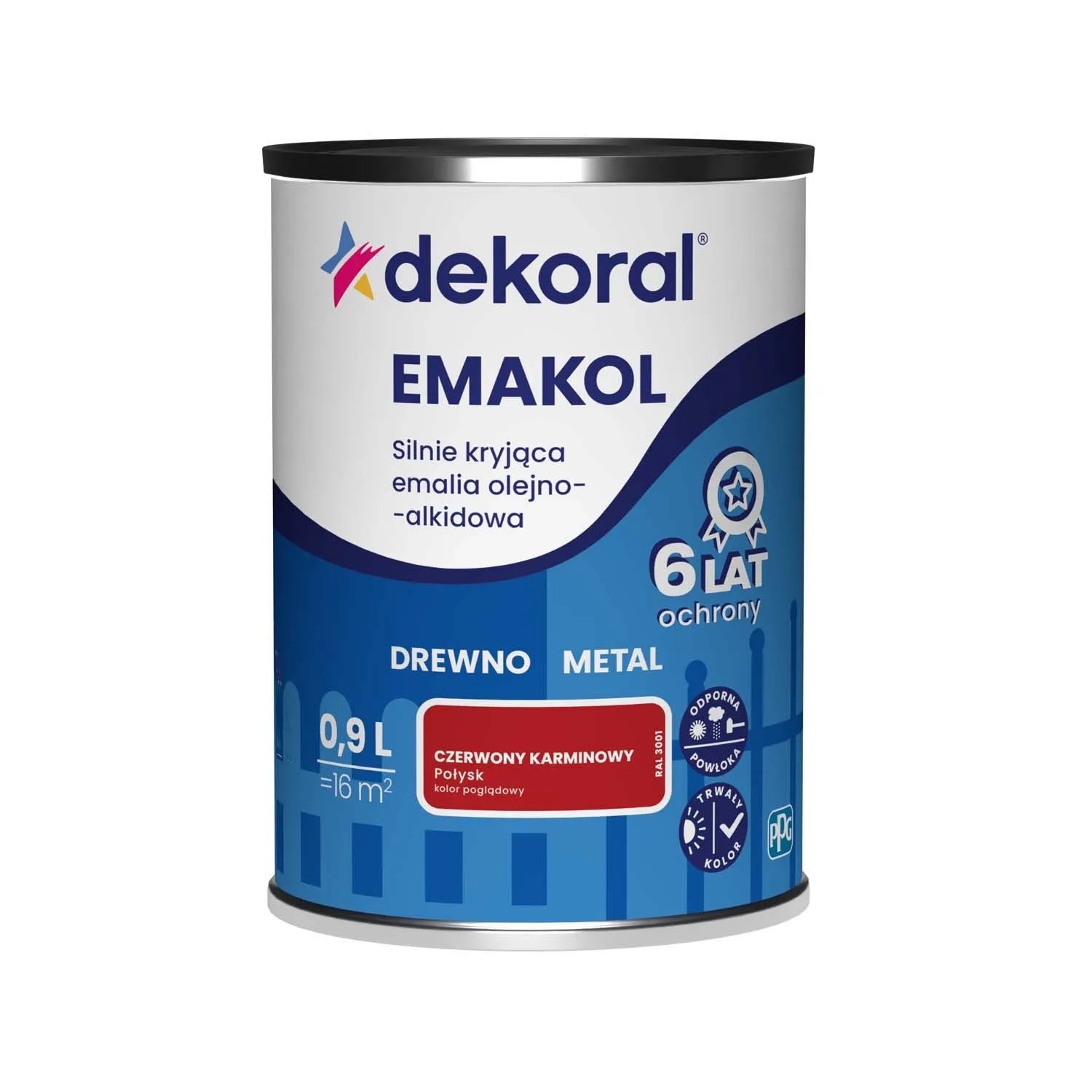 Dekoral Emalia Emakol Strong czerwony karminowy 900 ml