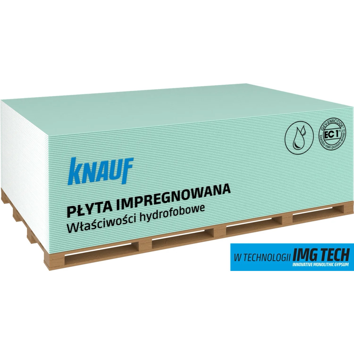 Knauf Płyta gipsowo-kartonowa impregnowana 12,5 x 1200 x 2600 mm GKBI