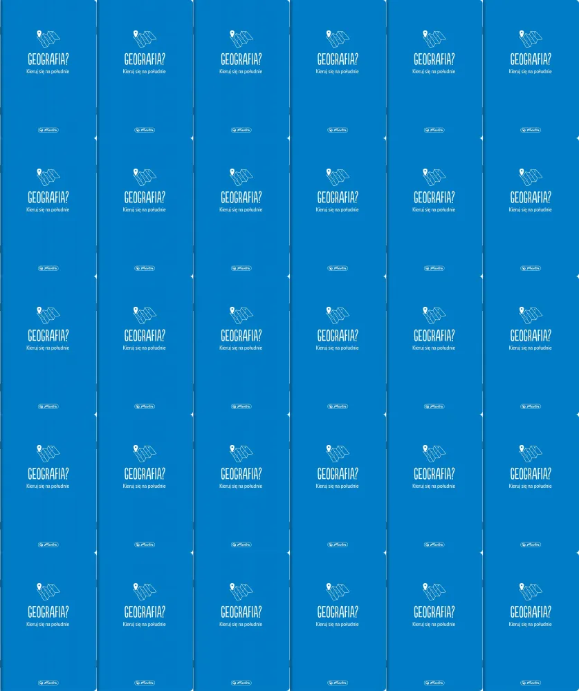 60x Zeszyt przedmiotowy w kratkę Herlitz Geografia, A5, miękka oprawa, 60 kartek, niebieski