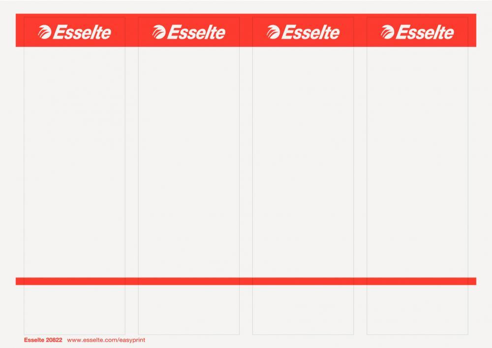 Etykiety grzbietowe Esselte PC, szerokie, do segregatorów, samoprzylepne, 59x192mm,10 arkuszy, biały