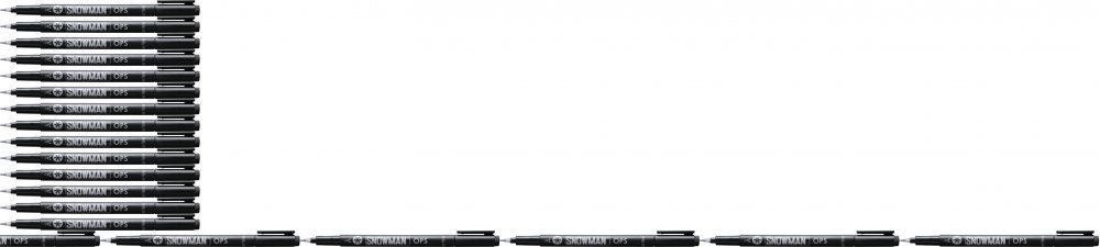 24x Foliopis permanentny Snowman OPS, super cienki, 0.3mm, czarny